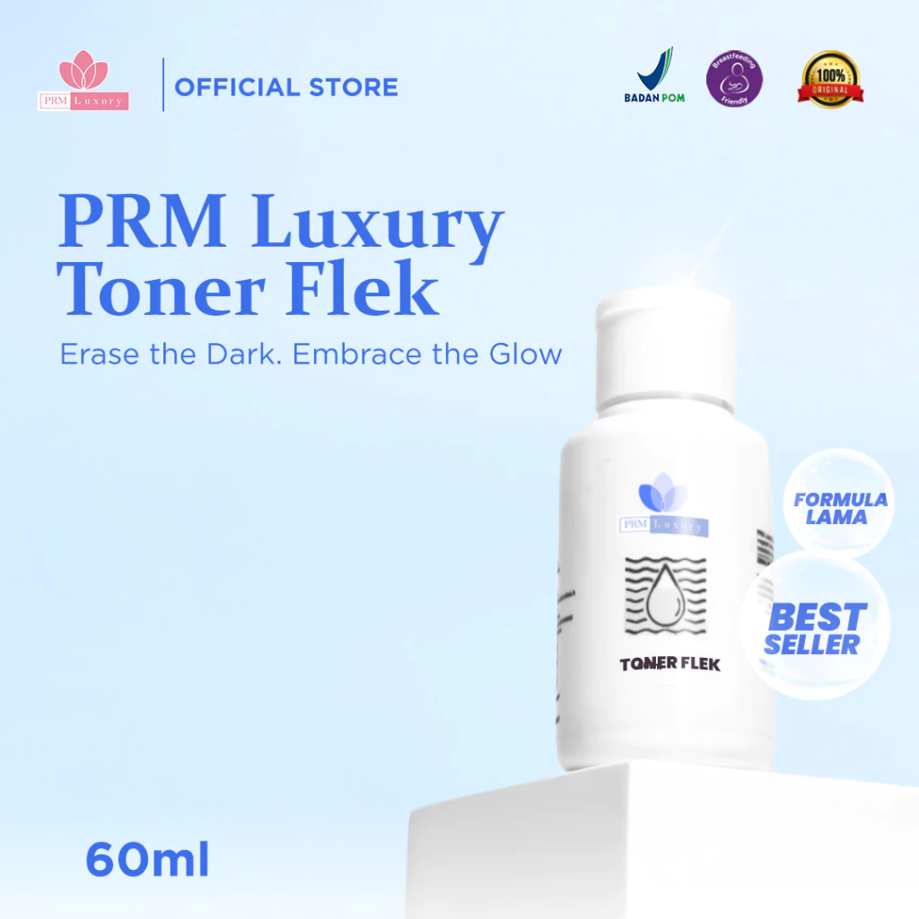 PRM LUXURY Toner Flek – Mencerahkan Flek Hitam & Kulit Kusam – Toner Aman untuk Semua Jenis Kulit
