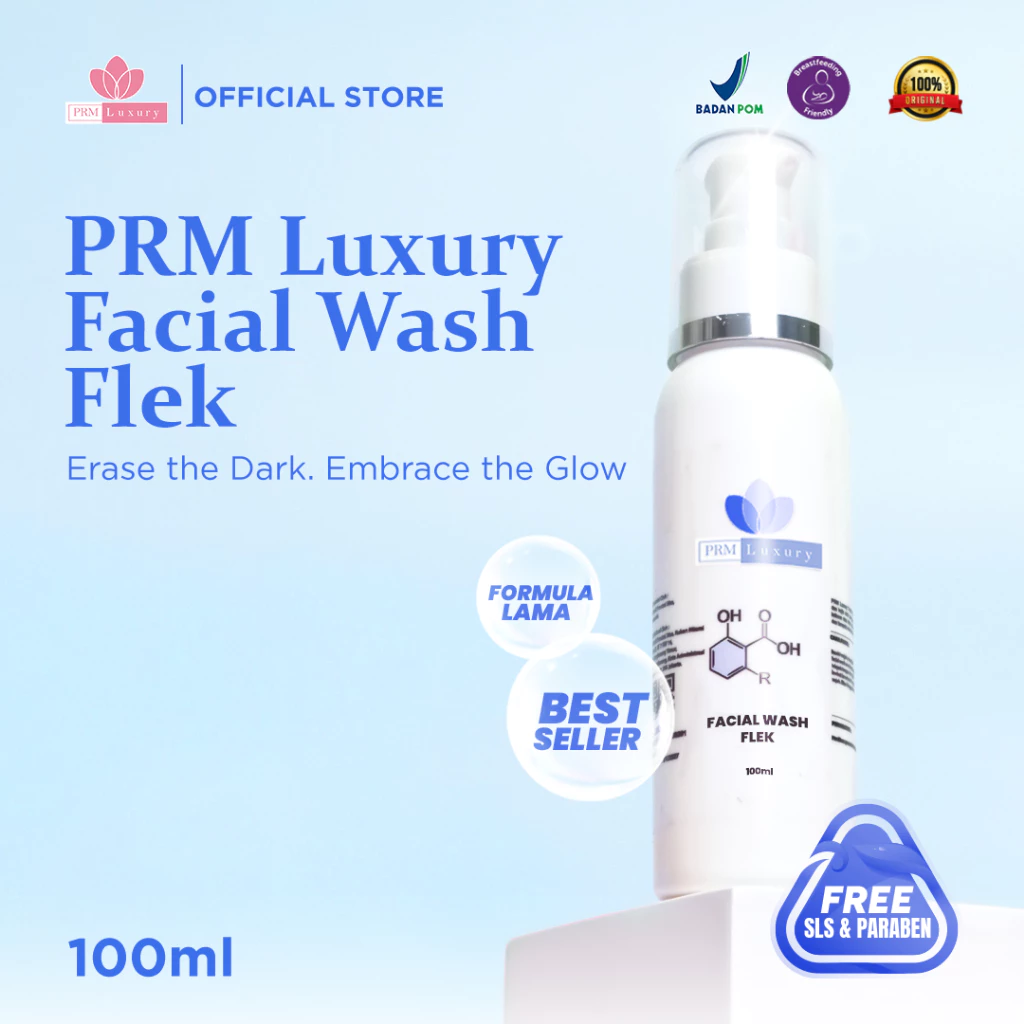 PRM LUXURY Facial Wash Flek – Sabun Cuci Flek Hitam & Kulit Kusam – Formula Lama Aman